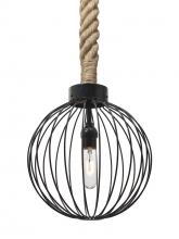  1JT-SULTANA-G-BK - Besa Sultana Globe Rope Pendant, Black, 1x40W T10