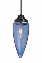  1JT-SULUBL-BK - Besa, Sulu Cord Pendant, Blue Bubble, Black Finish, 1x60W Medium Base