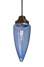  1JT-SULUBL-BR - Besa, Sulu Cord Pendant, Blue Bubble, Bronze Finish, 1x60W Medium Base