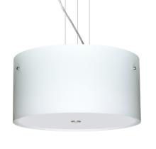  1KV-400807-LED-SN - Besa Tamburo 16 Pendant Opal Matte Satin Nickel 3x11W LED