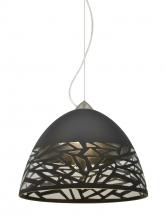  1KX-KIEVBK-LED-SN - Besa Kiev Pendant, Black, Satin Nickel Finish, 1x9W LED