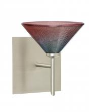  1SW-117681-SN-SQ - Besa Wall With SQ Canopy Kona Satin Nickel Sunset 1x40W G9