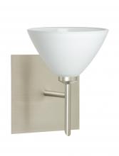  1SW-174307-SN-SQ - Besa Wall With SQ Canopy Domi Satin Nickel White 1x40W G9