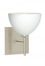  1SW-467907-LED-SN-SQ - Besa Wall With SQ Canopy Brella Satin Nickel White 1x5W LED