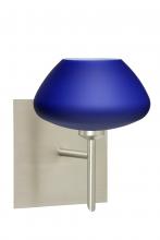  1SW-541087-SN-SQ - Besa Wall With SQ Canopy Peri Satin Nickel Blue Matte 1x40W G9