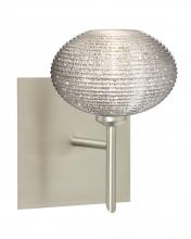  1SW-5612GL-LED-SN-SQ - Besa Wall With SQ Canopy Lasso Satin Nickel Glitter 1x5W LED