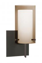  1SW-S44007-BR-SQ - Besa Pahu 4 Wall With SQ Canopy 1SW Transparent Smoke/Opal Bronze 1x40W G9