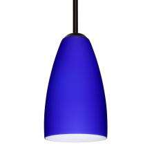 Besa Lighting 1TT-1511CM-LED-BK - Besa Riva 9 LED Pendant 1Tt Cobalt Blue Matte Black 1x9W LED