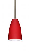  1TT-1511RM-LED-SN - Besa Riva 9 LED Pendant 1Tt Ruby Matte Satin Nickel 1x9W LED