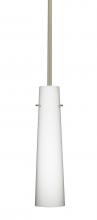  1TT-567407-HAL-SN - Besa Camino Stem Pendant Satin Nickel Opal Matte 1x40W Halogen