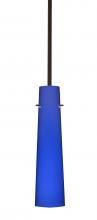  1TT-5674CM-BR - Besa Camino Stem Pendant Bronze Cobalt Blue Matte 1x40W Halogen