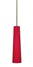 Besa Lighting 1TT-5674RM-SN-L - Besa Camino Stem Pendant Satin Nickel Ruby Matte 1x40W Halogen, 15Ft. Cord