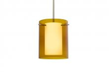  1TT-G00607-LED-SN - Besa Pahu 8 LED Pendant 1Tt Transparent Armagnac/Opal Satin Nickel 1x11W LED