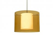  1TT-G00707-LED-SN - Besa Pahu 16 LED Pendant 1Tt Transparent Armagnac/Opal Satin Nickel 1x11W LED