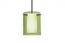  1TT-L00607-LED-BR - Besa Pahu 8 LED Pendant 1Tt Transparent Olive/Opal Bronze 1x11W LED