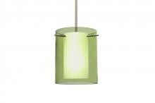  1TT-L00607-LED-SN - Besa Pahu 8 LED Pendant 1Tt Transparent Olive/Opal Satin Nickel 1x11W LED