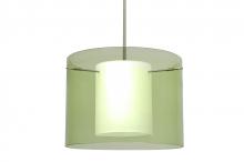  1TT-L00707-LED-SN - Besa Pahu 16 LED Pendant 1Tt Transparent Olive/Opal Satin Nickel 1x11W LED