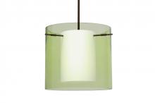  1TT-L18407-BR - Besa Stem Pendant Pahu 12 Bronze Transparent Olive 1x100W Medium Base