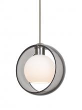  1TT-MANASM-SN - Besa Mana Pendant, Smoke/Opal, Satin Nickel Finish, 1x60W Medium Base