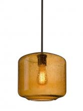  1TT-NILES10AM-EDIL-BR - Besa Niles 10 Pendant, Amber Bubble, Bronze Finish, 1x4W LED Filament