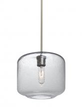  1TT-NILES10CL-SN - Besa Niles 10 Pendant, Clear Bubble, Satin Nickel Finish, 1x60W Medium Base T10