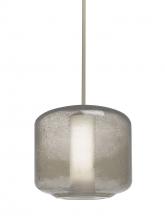  1TT-NILES10SO-SN - Besa Niles 10 Pendant, Smoke Bubble/Opal, Satin Nickel Finish, 1x60W Medium Base T10