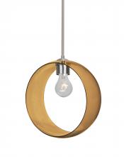  1TT-PLATOAM-SN-NI - Besa, Plato Stem Pendant, Amber, Satin Nickel Finish, 1x60W Medium Base