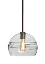  1TT-SPIR10CL-EDIL-BR - Besa Spirit 10 Pendant, Clear, Bronze Finish, 1x8W LED Filament