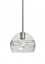  1TT-SPIR8CL-SN - Besa Spirit 8 Pendant, Clear, Satin Nickel Finish, 1x60W Medium Base