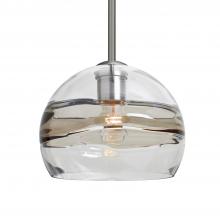  1TT-SPIR8SC-SN - Besa Spirit 8 Pendant, Smoke/Clear, Satin Nickel Finish, 1x60W Medium Base