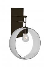  1WP-PLATOCL-BR-NI - Besa, Plato Wall Pendant, Clear, Bronze Finish, 1x60W Medium Base