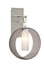  1WP-PLATOSM-LED-SN - Besa, Plato Wall Pendant, Smoke/Opal, Satin Nickel Finish, 1x5W LED