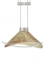  1XA-181305-SN - Besa Pendant Hoppi Satin Nickel Mocha/Clear 1x50W Halogen