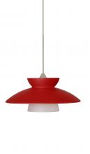  1XC-271831-SN - Besa Pendant Trilo 7 Satin Nickel Red Matte 1x50W Halogen