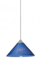  1XC-282484-SN - Besa Pendant Kona Satin Nickel Blue Starpoint 1x50W Halogen