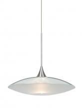  1XC-6294CL-SN - Besa Pendant Spazio Satin Nickel Clear/Frost 1x50W Halogen