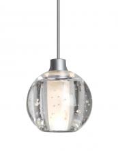  1XC-BOCA5BB-LED-SN - Besa, Boca 5 Cord Pendant, Clear Bubble, Satin Nickel Finish, 1x3W LED