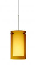  1XC-G44007-LED-SN - Besa Pendant Pahu 4 Satin Nickel Transparent Armagnac/Opal 1x5W LED