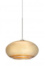  1XT-2492GF-SN - Besa Pendant Brio 7 Satin Nickel Gold Foil 1x35W Halogen