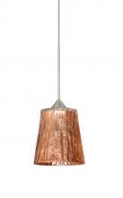  1XT-5125CF-LED-SN - Besa Pendant Nico 4 Satin Nickel Stone Copper Foil 1x5W LED