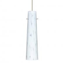  1XT-567419-LED-SN-L - Besa Camino Pendant Satin Nickel Carrera 1x50W Halogen, 15Ft. Cord