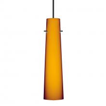  1XT-567480-BK-277-DIM010 - Besa Camino Pendant Black Amber Matte 1x50W Halogen, 277V, 0-10V Dimming