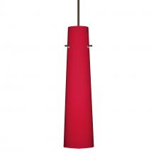  1XT-5674RM-BR-L - Besa Camino Pendant Bronze Ruby Matte 1x50W Halogen, 15Ft. Cord