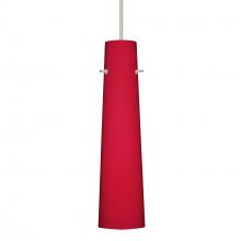  1XT-5674RM-SN-L - Besa Camino Pendant Satin Nickel Ruby Matte 1x50W Halogen, 15Ft. Cord