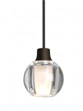  1XT-BOCA3CL-LED-BR - Besa, Boca 3 Cord Pendant, Clear, Bronze Finish, 1x3W LED