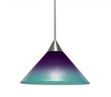  1XT-JADEPB-LED-SN - Besa, Jade Cord Pendant, Purple/Blue, Satin Nickel Finish, 1x3W LED