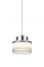  1XT-PIVOTCL-LED-SN - Besa, Pivot Cord Pendant, Opal Glossy/Clear, Satin Nickel Finish, 1x3W LED