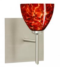  1SW-185841-SN-SQ - Besa Divi Wall With Sq Canopy 1SW Garnet Satin Nickel 1x40W G9