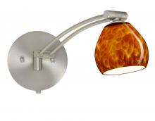  1WW-560518-SN - Besa Wall Tay Tay Satin Nickel Amber Cloud 1x50W Halogen Gy6.35