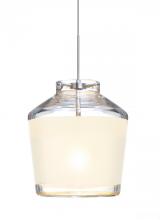  1XP-PIC6WH-SN - Besa Pendant Pica 6 Satin Nickel White Sand 1x50W Halogen